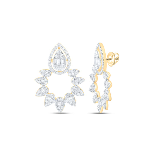 14K Yellow Or White Gold 1 5/8 Cttw Natural Diamond Ana M Fashion Diana Pear Earring