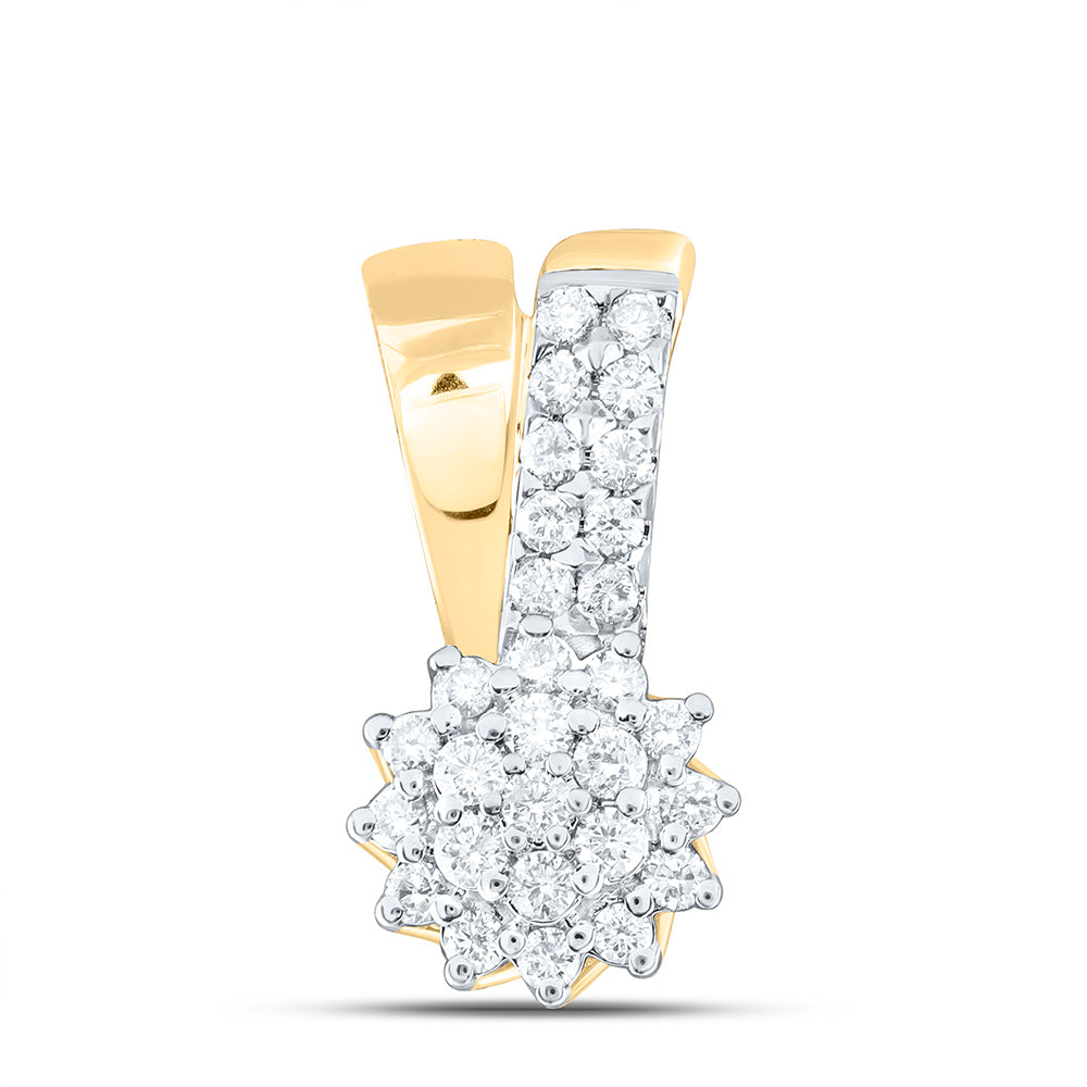 10K Yellow Or White Gold 3/8 Cttw Natural Diamond Ana M Fashion Pendant
