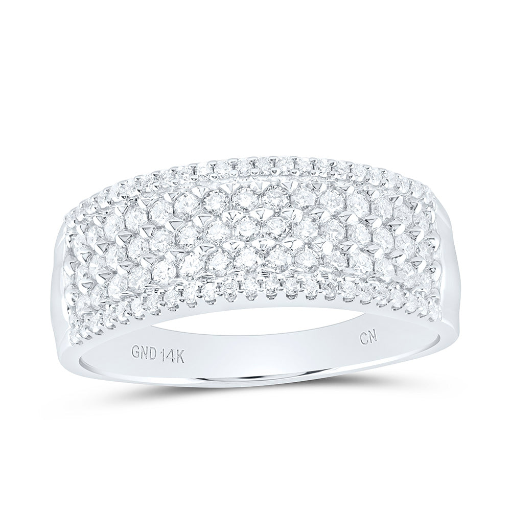 14K Yellow Or White Gold 7/8 Cttw Natural Diamond Cn Mens Bridal Anniversary Wedding Engagement Band Ring