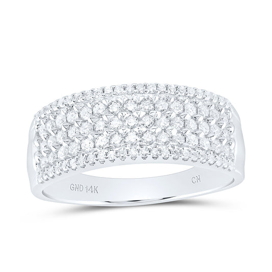 14K Yellow Or White Gold 7/8 Cttw Natural Diamond Cn Mens Bridal Anniversary Wedding Engagement Band Ring