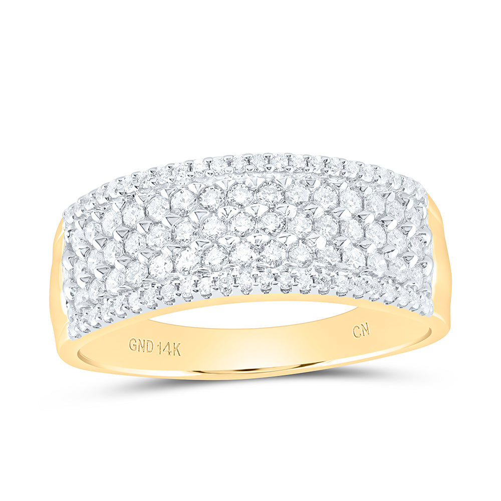 14K Yellow Or White Gold 7/8 Cttw Natural Diamond Cn Mens Bridal Anniversary Wedding Engagement Band Ring