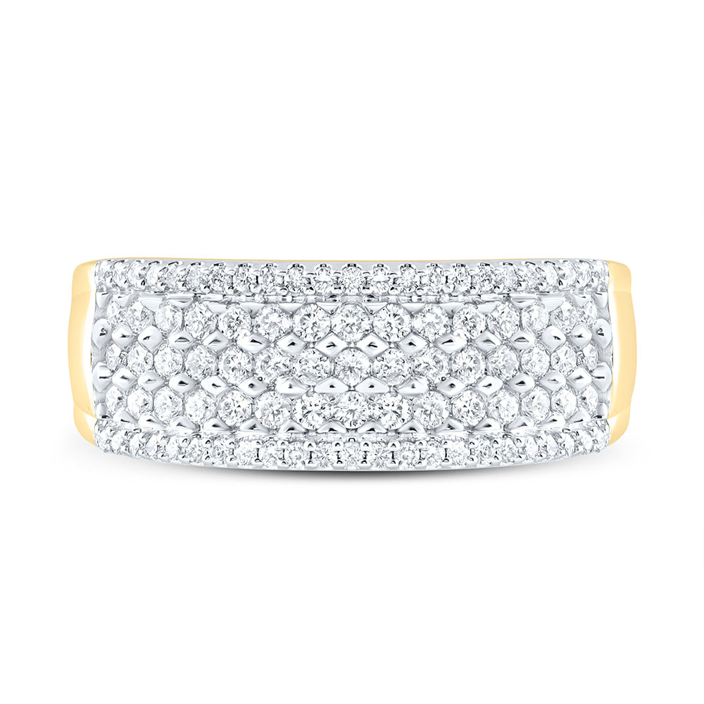 14K Yellow Or White Gold 7/8 Cttw Natural Diamond Cn Mens Bridal Anniversary Wedding Engagement Band Ring