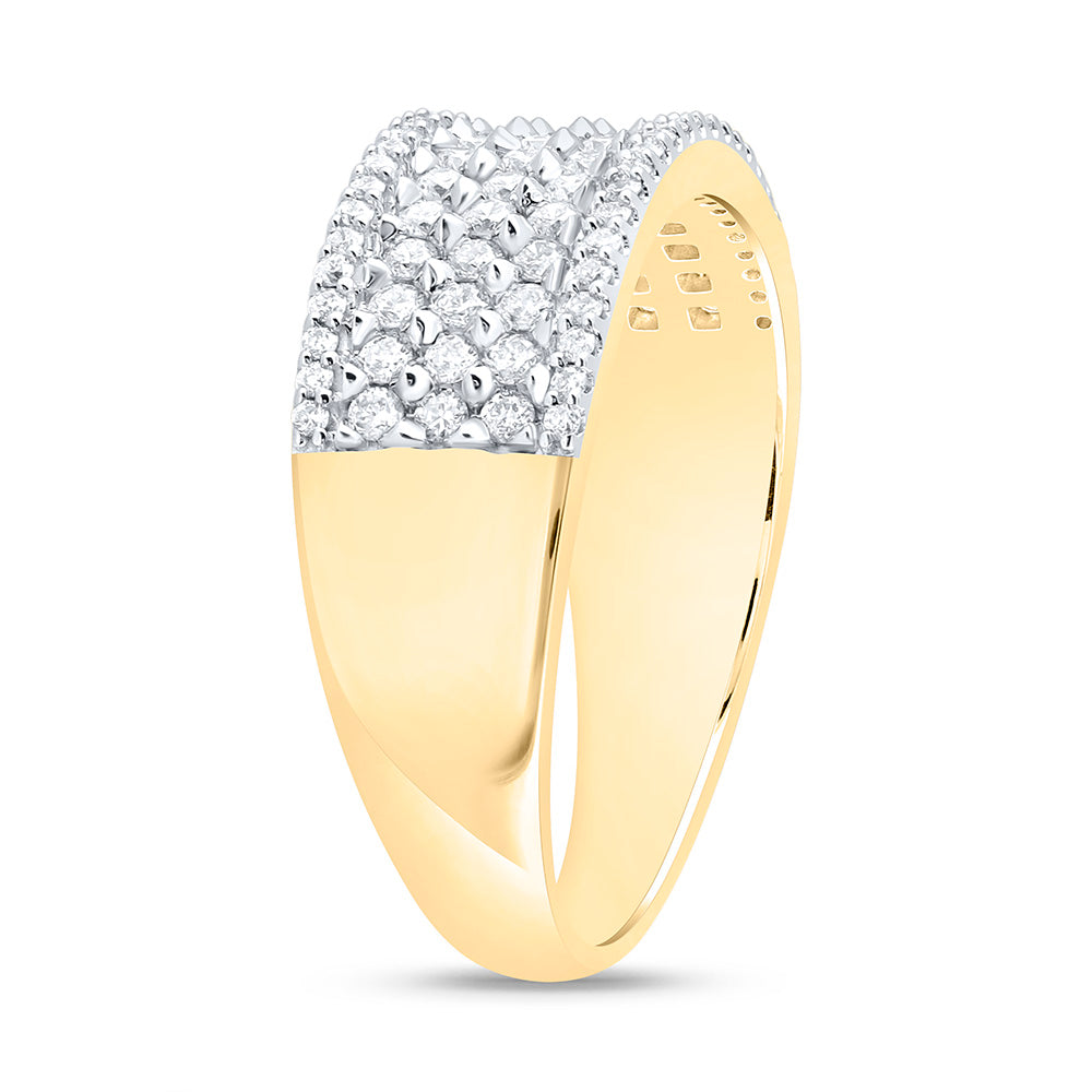 14K Yellow Or White Gold 7/8 Cttw Natural Diamond Cn Mens Bridal Anniversary Wedding Engagement Band Ring