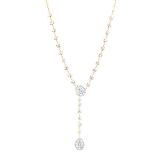 14K Yellow Or White Gold 2 5/8 Cttw Natural Diamond Ana M Fashion Pear Necklace (17 Inch)