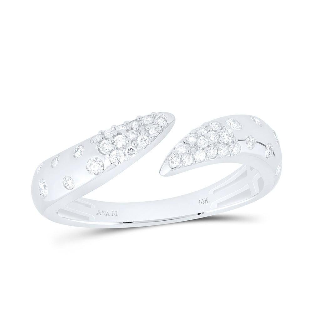 14K Yellow Or White Gold 1/4 Cttw Natural Diamond Ana M Fashion Bridal Anniversary Wedding Engagement Band Ring