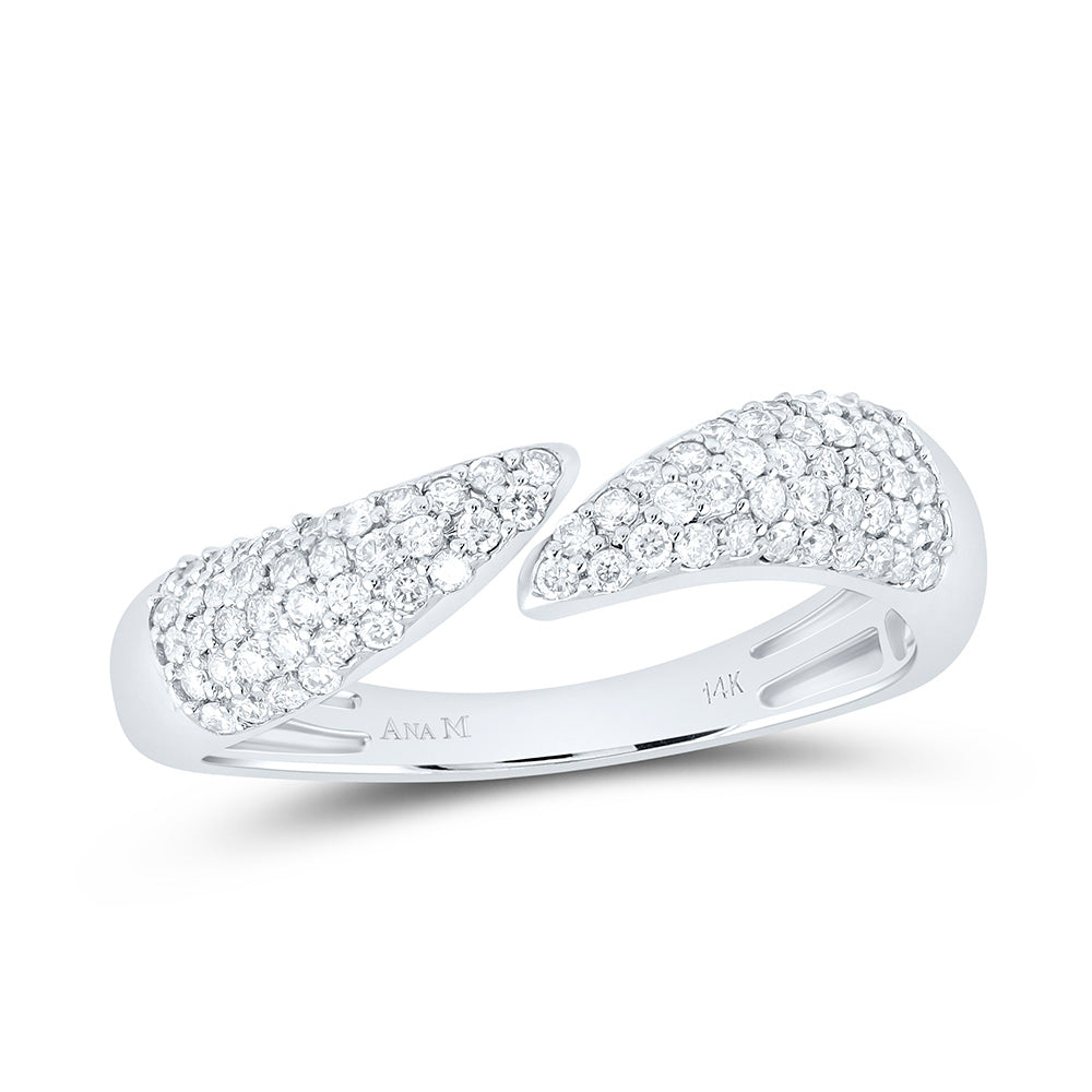 14K Yellow Or White Gold 3/8 Cttw Natural Diamond Ana M Fashion Bridal Anniversary Wedding Engagement Band Ring