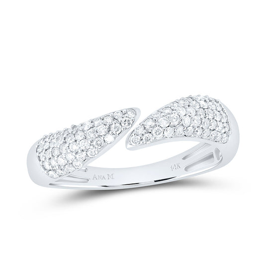 14K Yellow Or White Gold 3/8 Cttw Natural Diamond Ana M Fashion Bridal Anniversary Wedding Engagement Band Ring