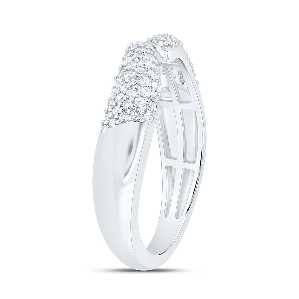14K Yellow Or White Gold 3/8 Cttw Natural Diamond Ana M Fashion Bridal Anniversary Wedding Engagement Band Ring