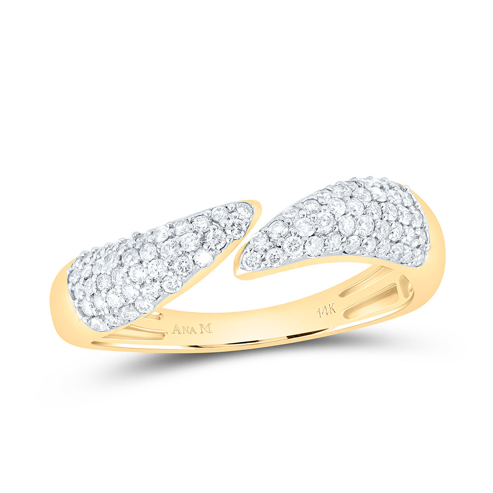 14K Yellow Or White Gold 3/8 Cttw Natural Diamond Ana M Fashion Bridal Anniversary Wedding Engagement Band Ring