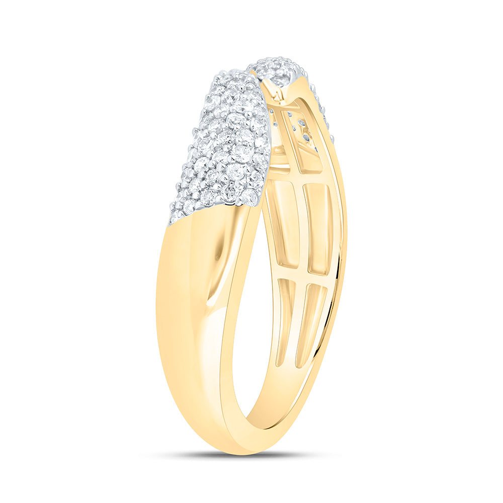 14K Yellow Or White Gold 3/8 Cttw Natural Diamond Ana M Fashion Bridal Anniversary Wedding Engagement Band Ring