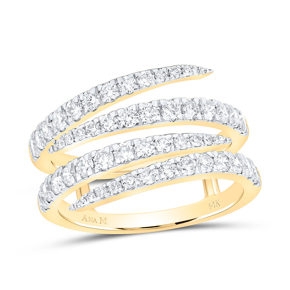 14K Yellow Or White Gold 1 Cttw Natural Diamond Ana M Fashion Bridal Anniversary Wedding Engagement Band Ring