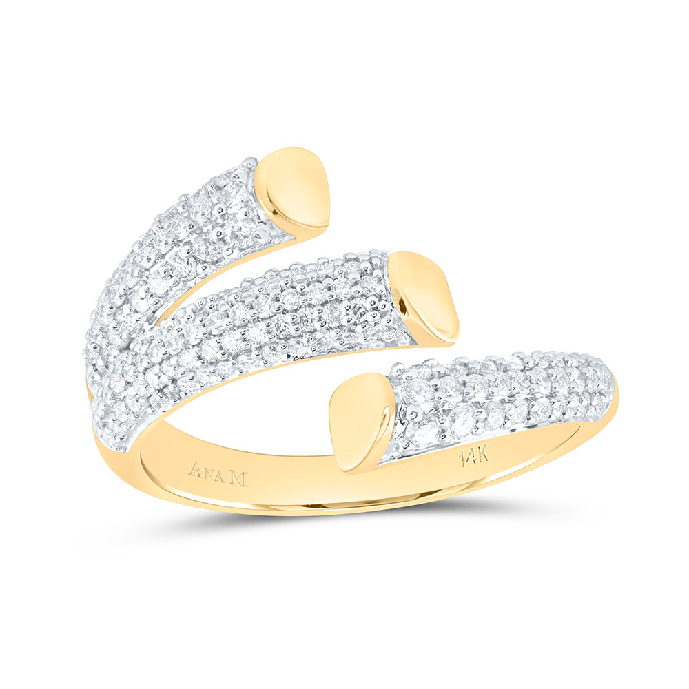 14K Yellow Or White Gold 5/8 Cttw Natural Diamond Ana M Fashion Bridal Anniversary Wedding Engagement Band Ring