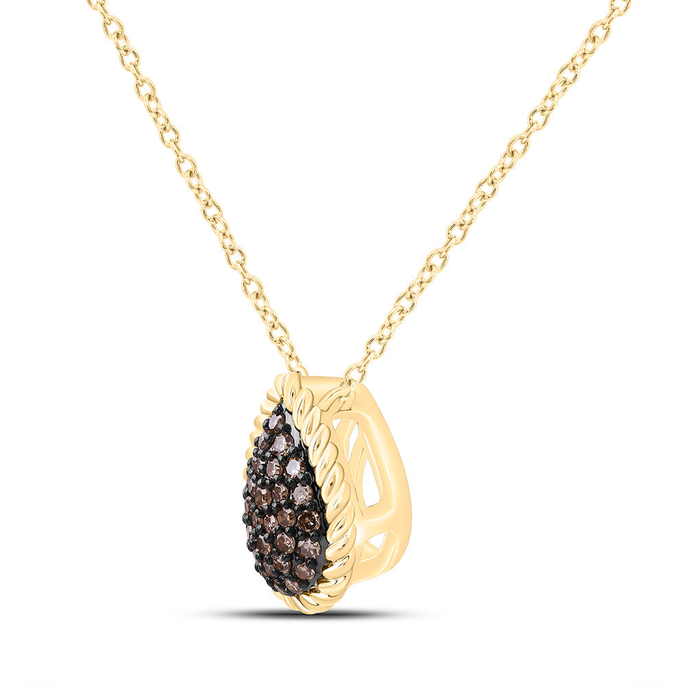 10K Yellow Or White Or Rose Gold 1/5 Cttw Natural Diamond Fashion Natural Pear Necklace (18 Inch)