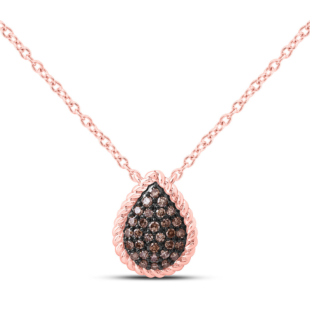 10K Yellow Or White Or Rose Gold 1/5 Cttw Natural Diamond Fashion Natural Pear Necklace (18 Inch)