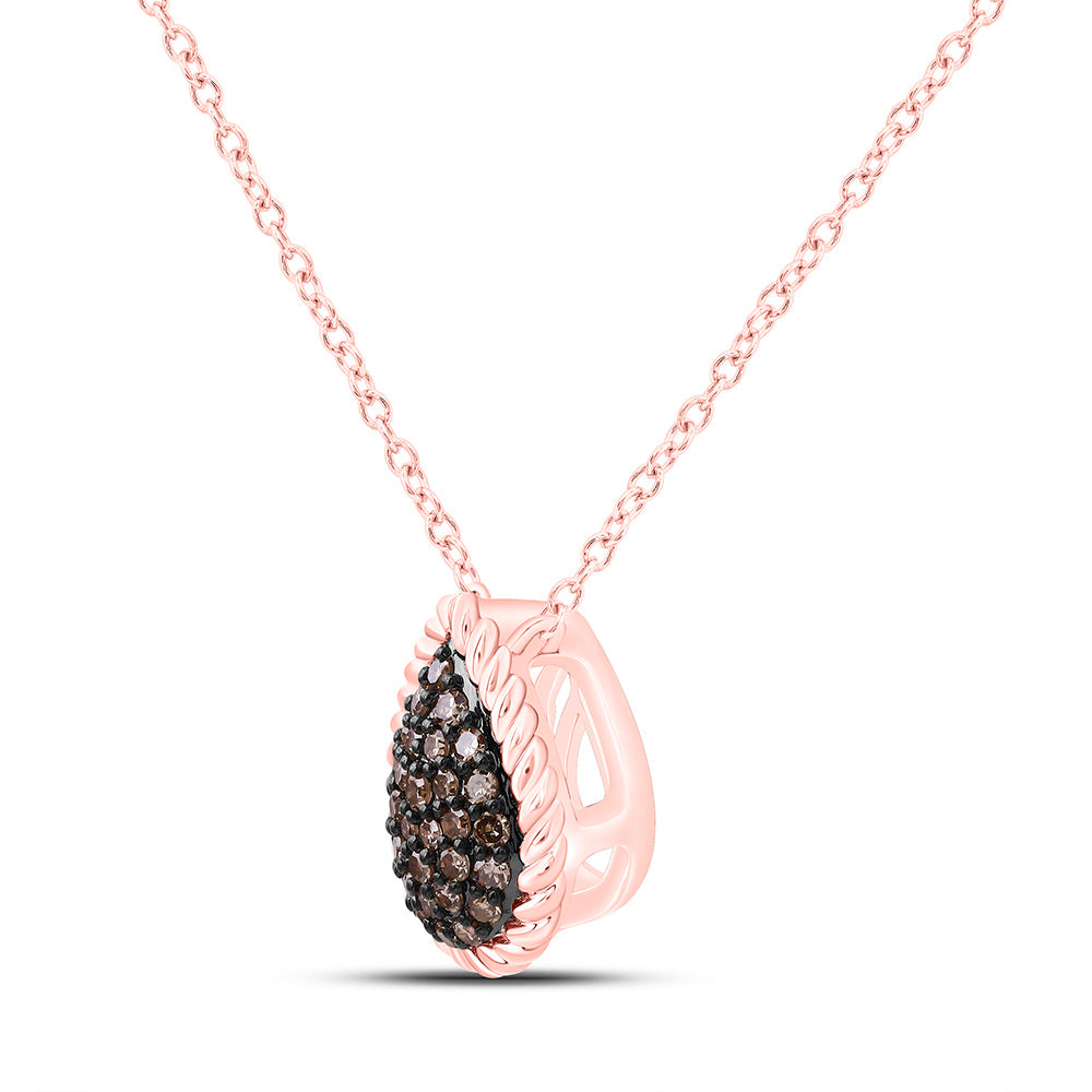 10K Yellow Or White Or Rose Gold 1/5 Cttw Natural Diamond Fashion Natural Pear Necklace (18 Inch)