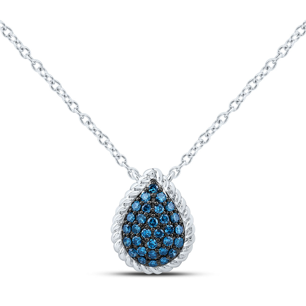 10K Yellow Or White Or Rose Gold 1/5 Cttw Natural Diamond Fashion Natural Pear Necklace (18 Inch)