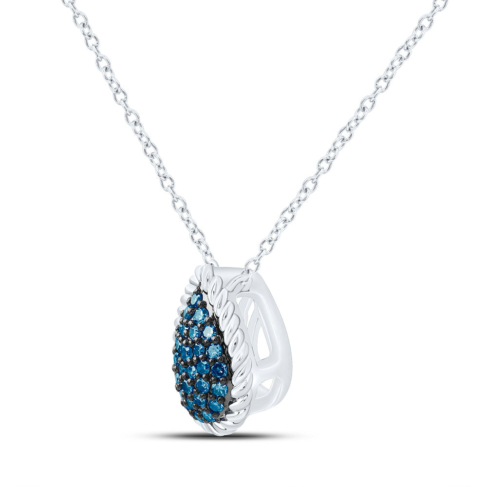 10K Yellow Or White Or Rose Gold 1/5 Cttw Natural Diamond Fashion Natural Pear Necklace (18 Inch)
