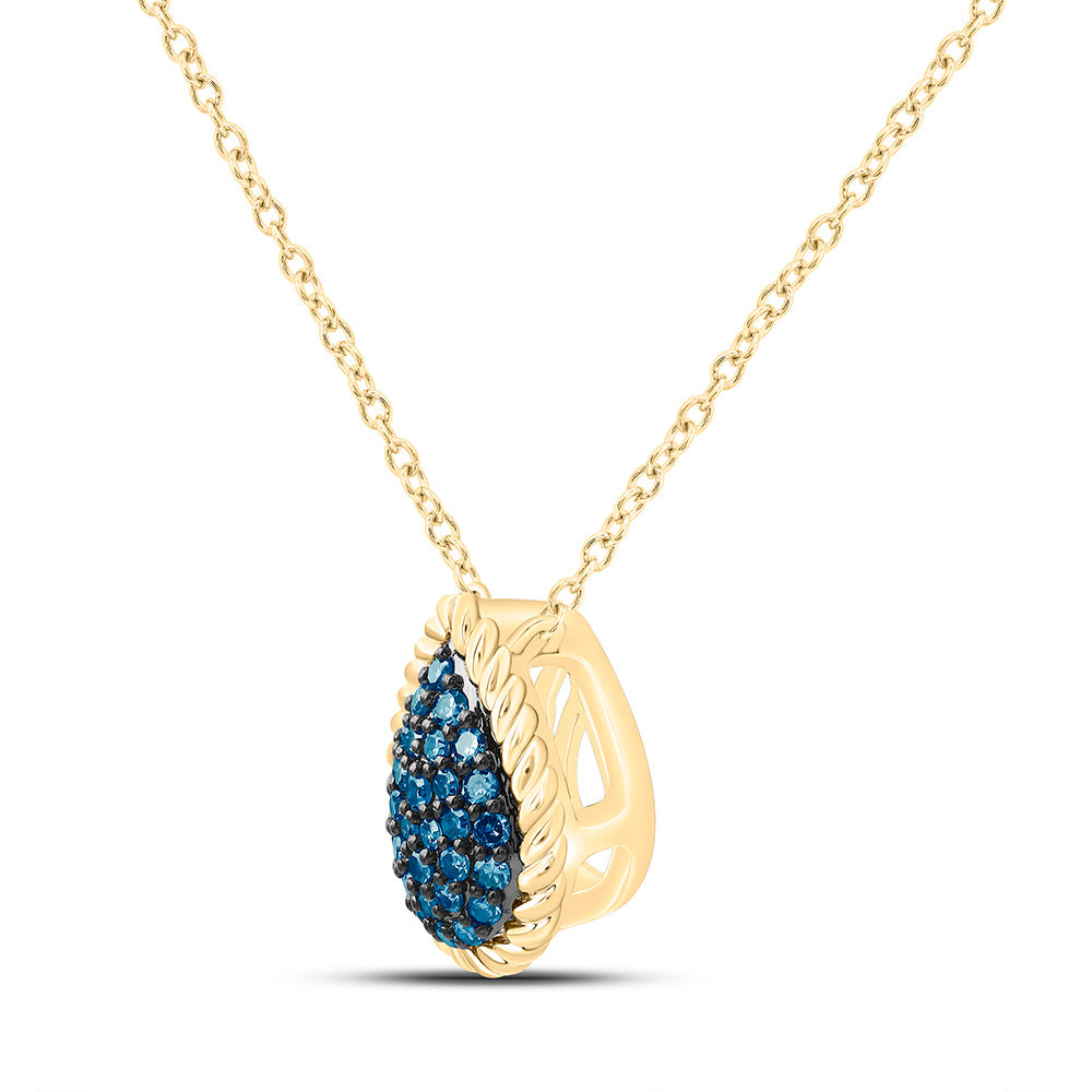 10K Yellow Or White Or Rose Gold 1/5 Cttw Natural Diamond Fashion Natural Pear Necklace (18 Inch)