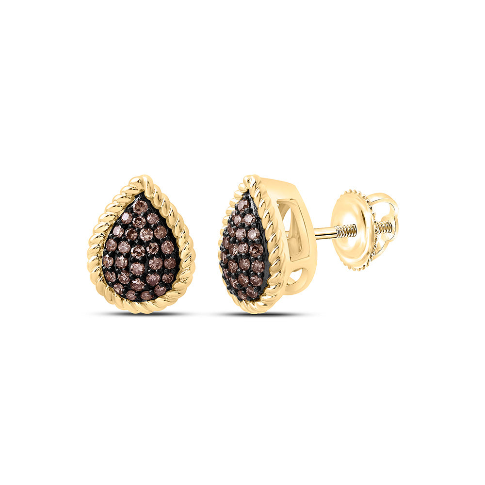 10K Yellow Or White Or Rose Gold 1/4 Cttw Natural Diamond Fashion Natural Pear Earring
