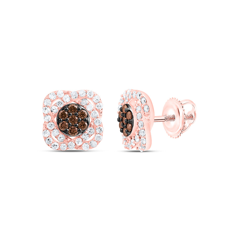 10K Yellow Or White Or Rose Gold 5/8 Cttw Natural Diamond Natural Flower Earring