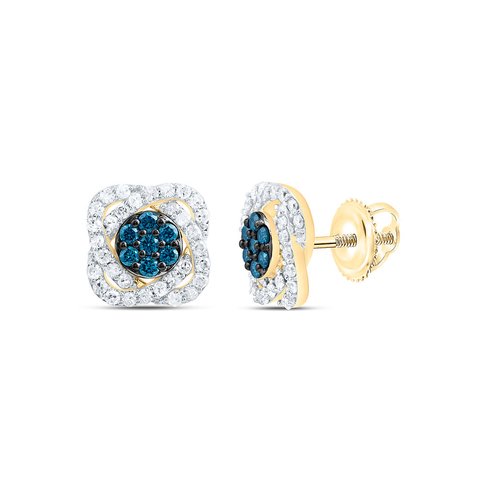 10K Yellow Or White Or Rose Gold 5/8 Cttw Natural Diamond Natural Flower Earring