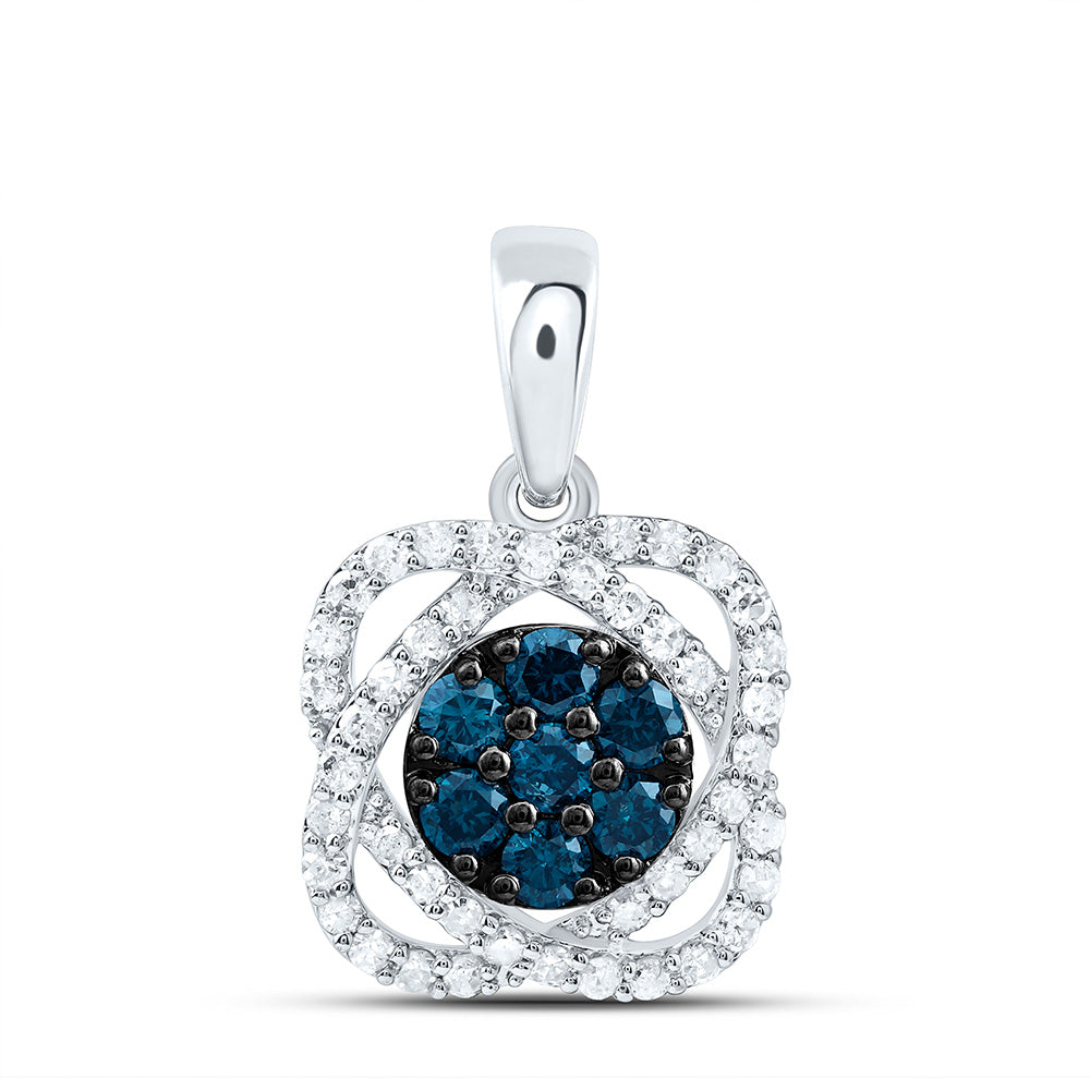 10K Yellow Or White Or Rose Gold 1/2 Cttw Natural Diamond Flower Pendant