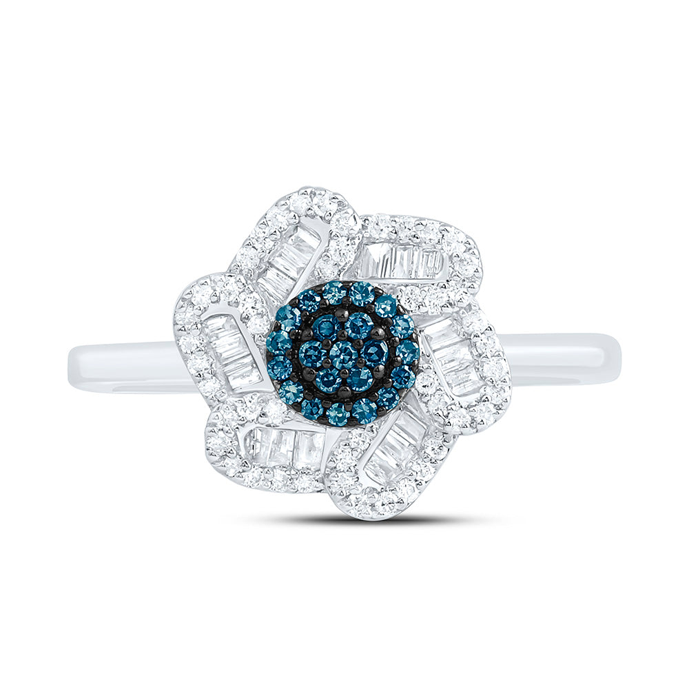 10K Yellow Or White Or Rose Gold 1/3 Cttw Natural Diamond Cn Fashion Flower Bridal Anniversary Wedding Engagement Band Ring
