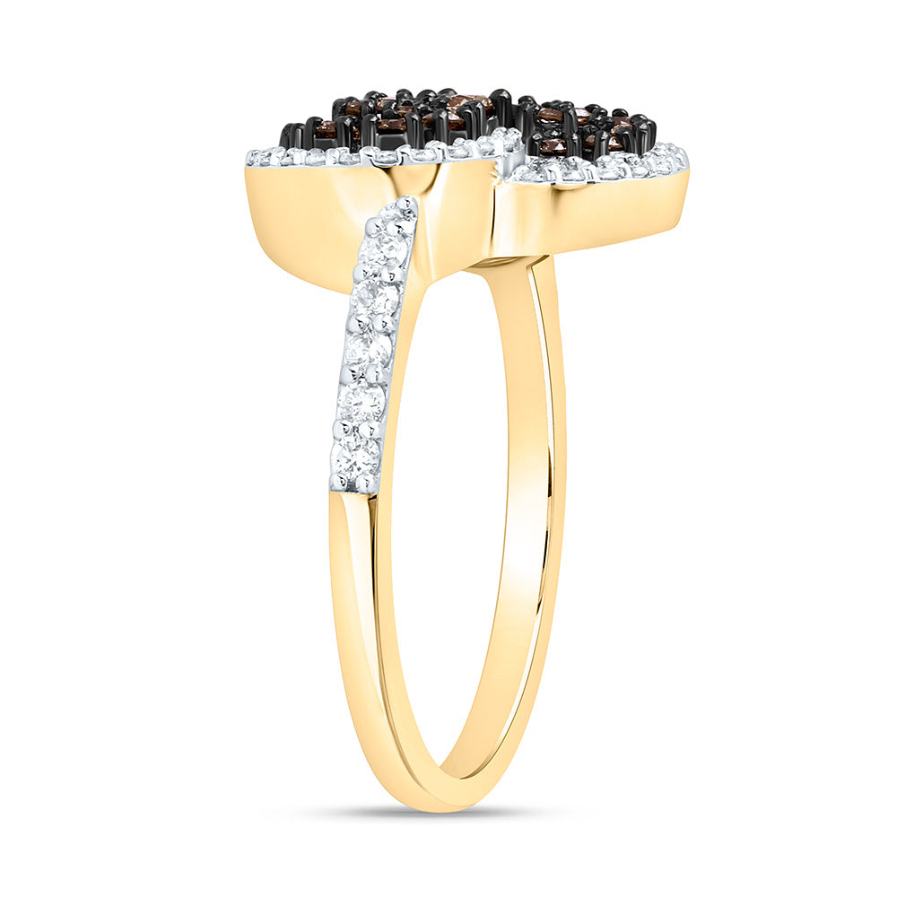 10K Yellow Or White Or Rose Gold 1/2 Cttw Natural Diamond Cn Fashion Trinity Round Bridal Anniversary Wedding Engagement Band Ring