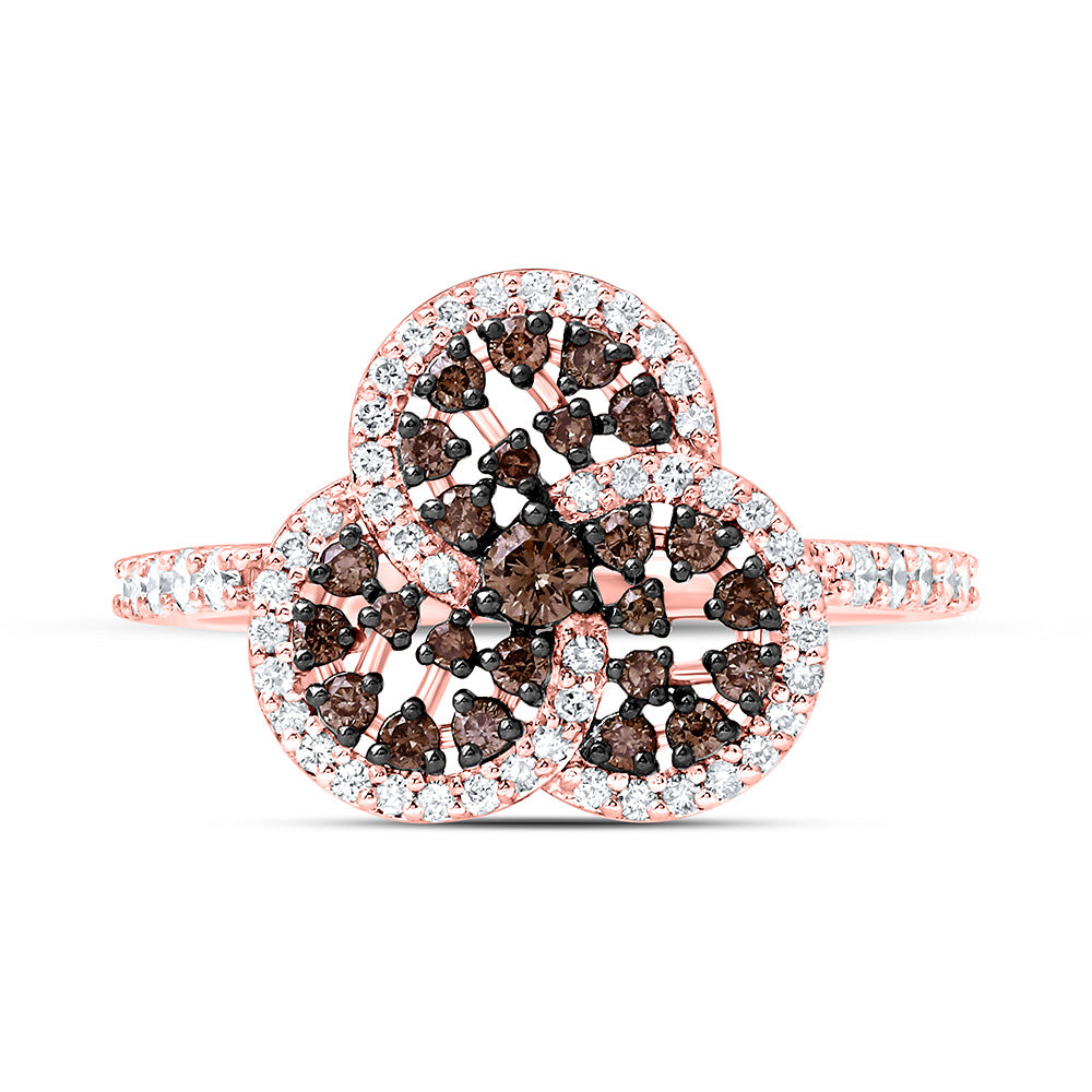 10K Yellow Or White Or Rose Gold 1/2 Cttw Natural Diamond Cn Fashion Trinity Round Bridal Anniversary Wedding Engagement Band Ring