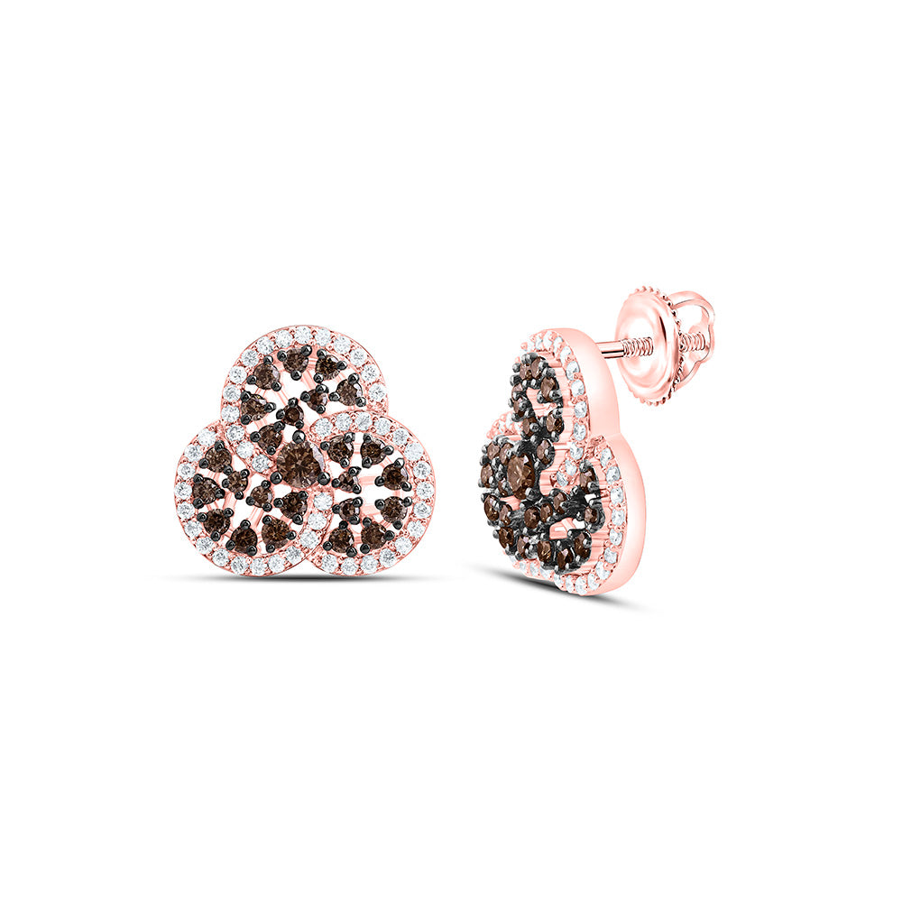 10K Yellow Or White Or Rose Gold 7/8 Cttw Natural Diamond Cn Fashion Trinity Earring