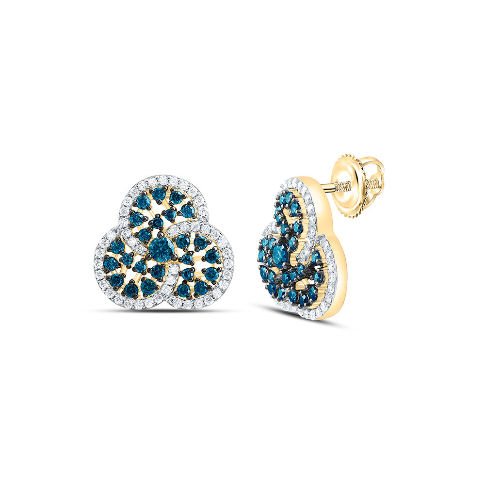 10K Yellow Or White Or Rose Gold 7/8 Cttw Natural Diamond Cn Fashion Trinity Earring