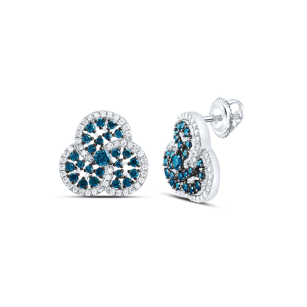 10K Yellow Or White Or Rose Gold 7/8 Cttw Natural Diamond Cn Fashion Trinity Earring