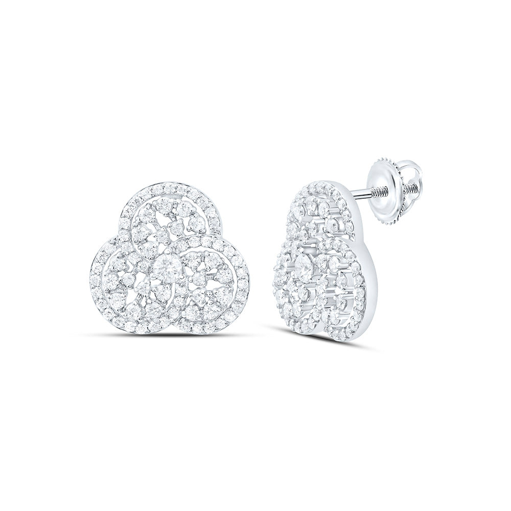 10K Yellow Or White Or Rose Gold 7/8 Cttw Natural Diamond Cn Fashion Trinity Earring