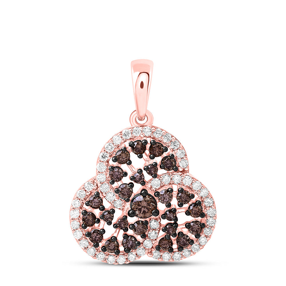 10K Yellow Or White Or Rose Gold 5/8 Cttw Natural Diamond Cn Fashion Trinity Pendant