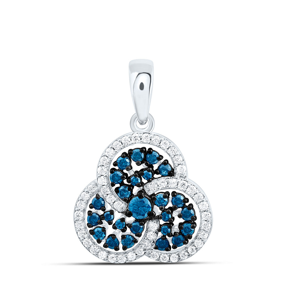 10K Yellow Or White Or Rose Gold 5/8 Cttw Natural Diamond Cn Fashion Trinity Pendant