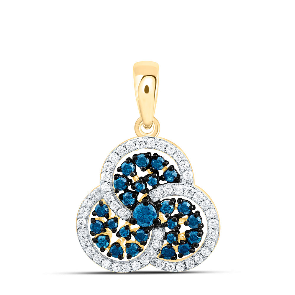 10K Yellow Or White Or Rose Gold 5/8 Cttw Natural Diamond Cn Fashion Trinity Pendant