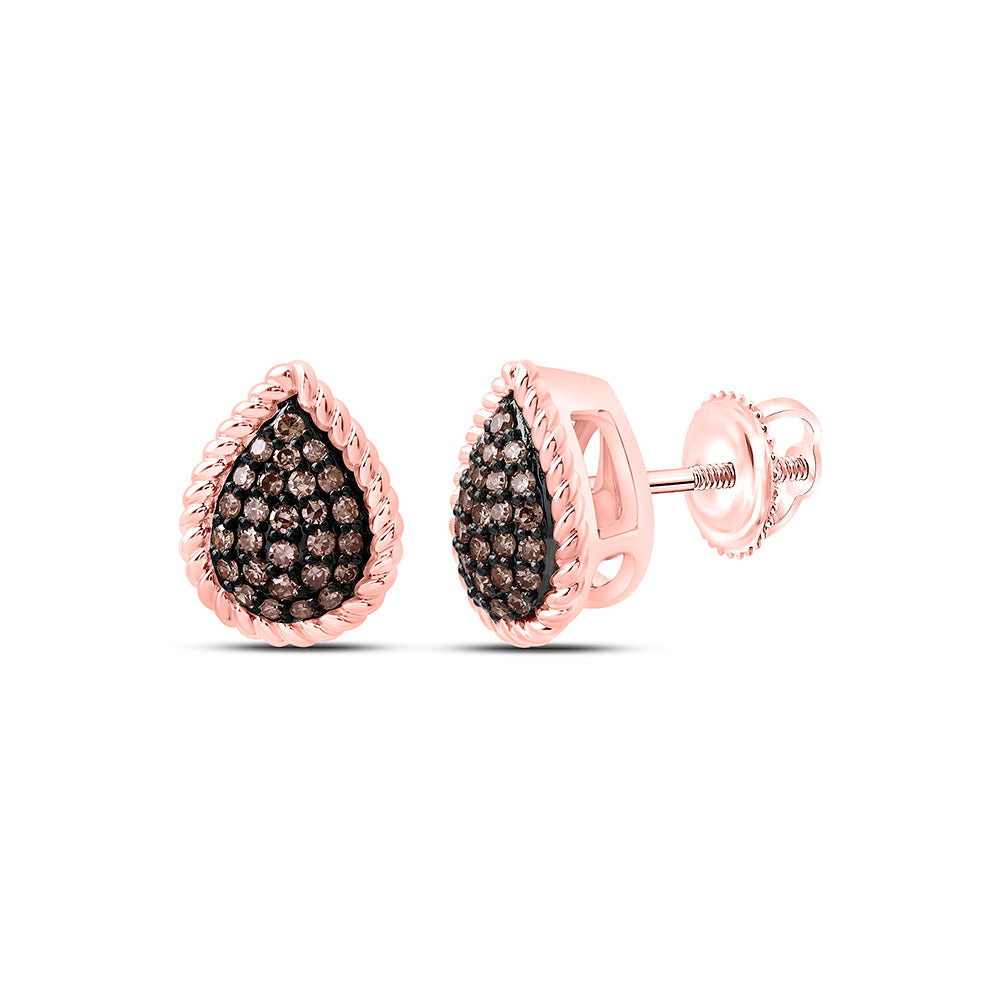 10K Yellow Or White Or Rose Gold 1/4 Cttw Natural Diamond Fashion Natural Pear Earring