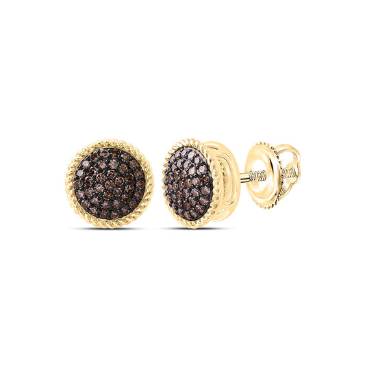 10K Yellow Or White Or Rose Gold 3/8 Cttw Natural Diamond Fashion Natural Round Earring