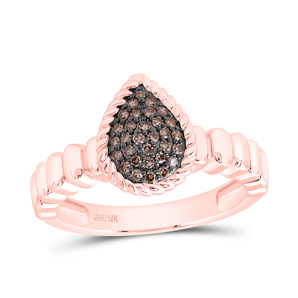 10K Yellow Or White Or Rose Gold 1/5 Cttw Natural Diamond Diamond Pear Bridal Anniversary Wedding Engagement Band Ring