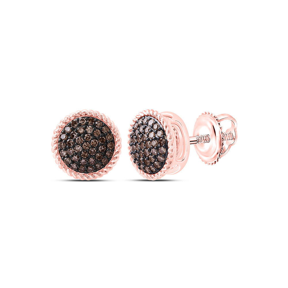10K Yellow Or White Or Rose Gold 3/8 Cttw Natural Diamond Fashion Natural Round Earring