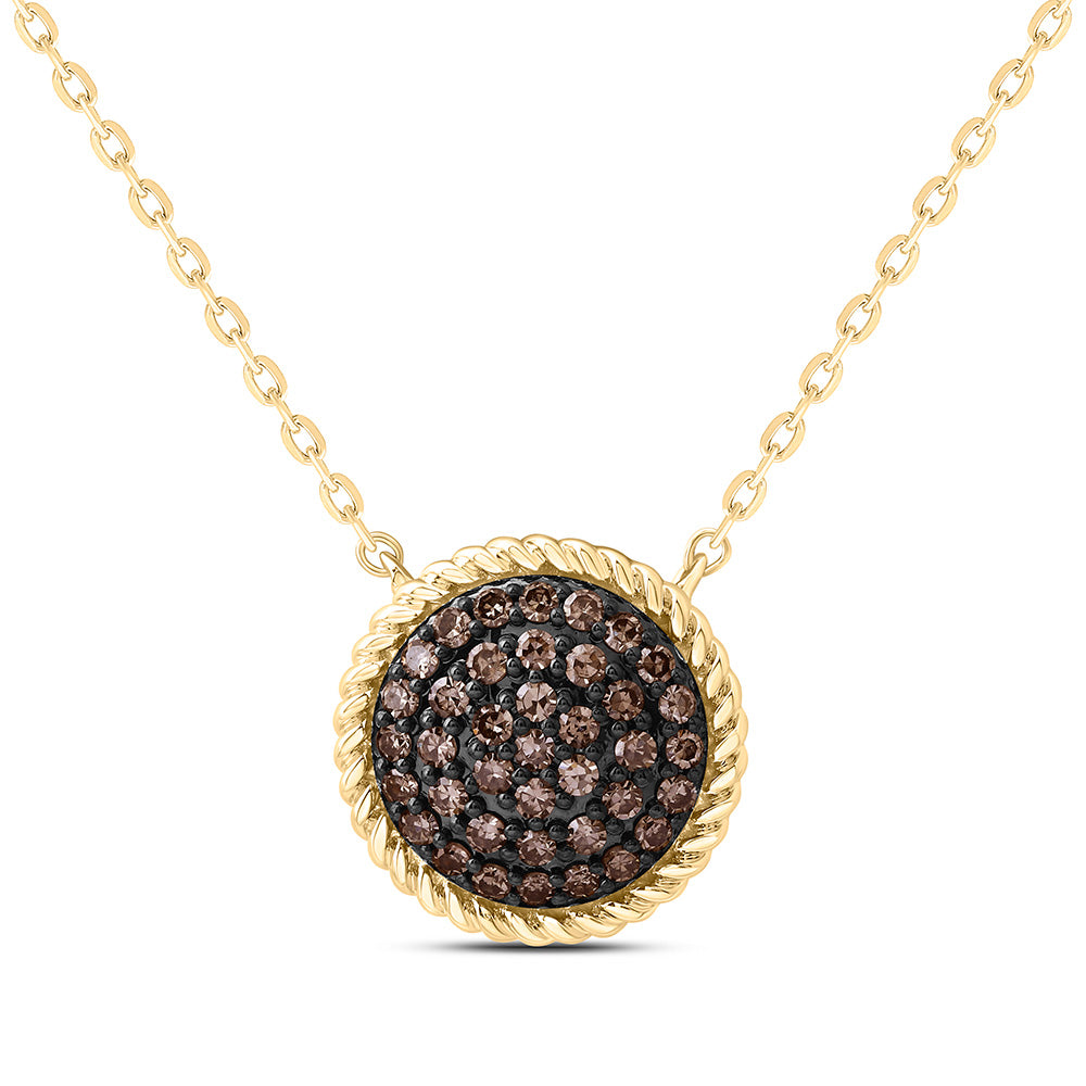 10K Yellow Or White Or Rose Gold 1/4 Cttw Natural Diamond Fashion Natural Round Necklace (18 Inch)