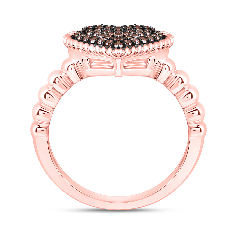 10K Yellow Or White Or Rose Gold 1/4 Cttw Natural Diamond Fashion Natural Heart Bridal Anniversary Wedding Engagement Band Ring