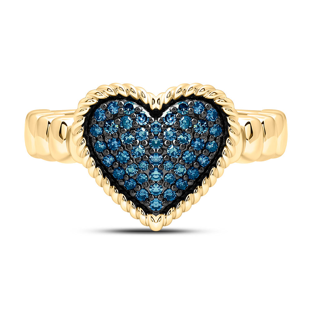 10K Yellow Or White Or Rose Gold 1/4 Cttw Natural Diamond Fashion Natural Heart Bridal Anniversary Wedding Engagement Band Ring