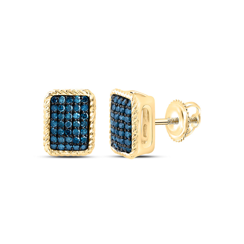 10K Yellow Or White Or Rose Gold 1/3 Cttw Natural Diamond Fashion Cognac Natural Emerald Earring