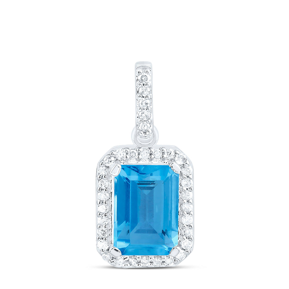 14K Yellow Or White Gold 1/10Cttw Diamond Gemstone Pendant
