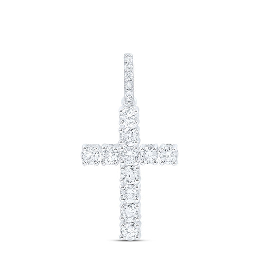 14K Yellow Or White Gold 1/2 Cttw Natural Diamond Ana M Fashion Cross Pendant