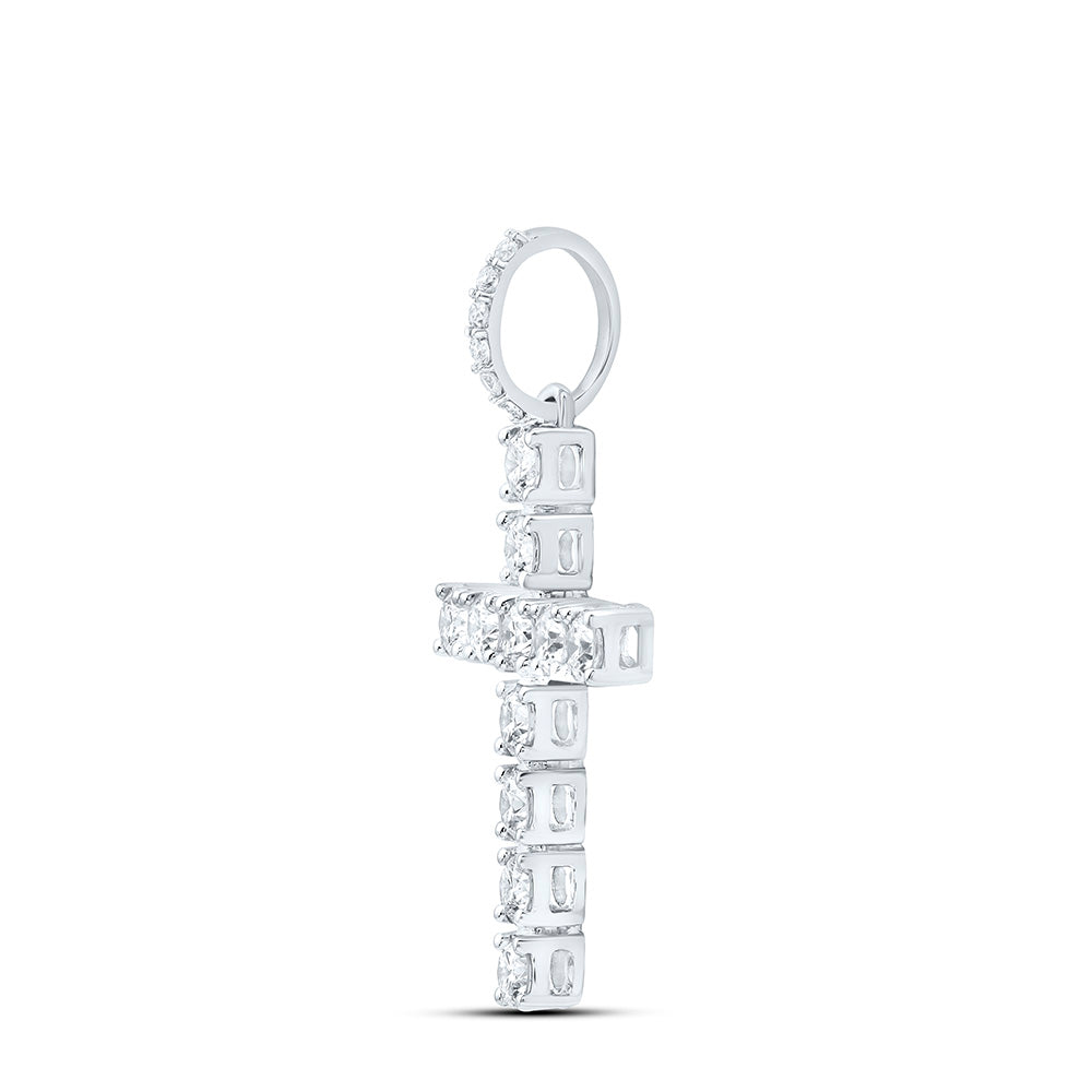 14K Yellow Or White Gold 3/4 Cttw Natural Diamond Ana M Fashion Cross Pendant