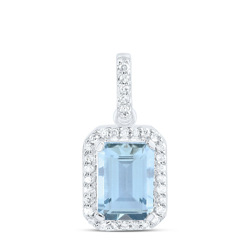 14K Yellow Or White Gold 1/10Cttw Diamond Gemstone Pendant