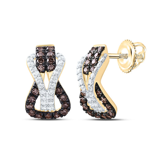 10K Yellow Or White Gold 1/3 Cttw Natural Diamond Cn Fashion Heracle Knot Earring