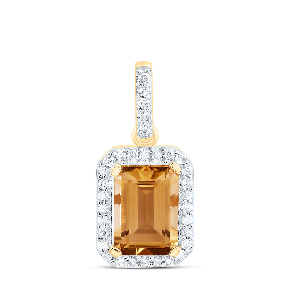 14K Yellow Or White Gold 1/10Cttw Diamond Gemstone Pendant